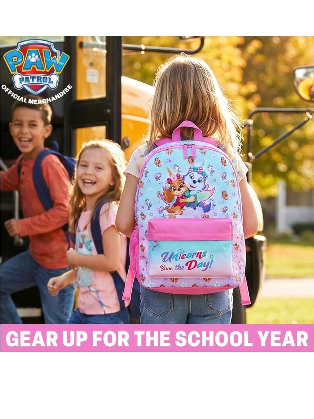Paw Patrol  Kids Backpack Set in Pink & Purple SYKE & EVEREST NEW - Picture 3 of 6